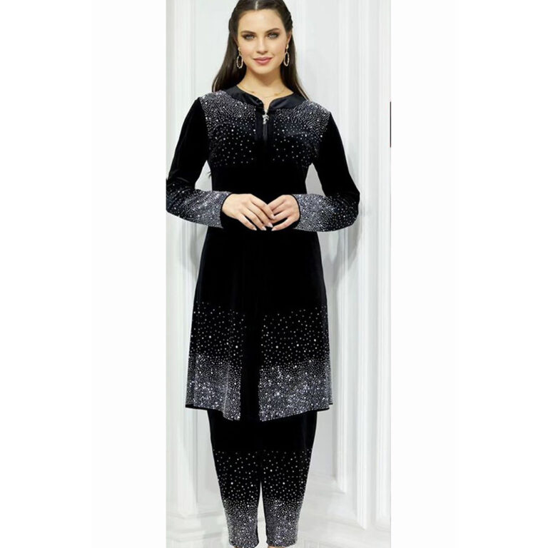 Black Long velvet set