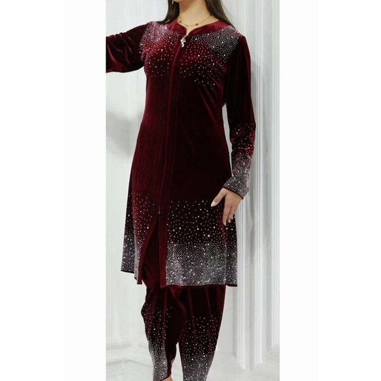 Maron long velvet set