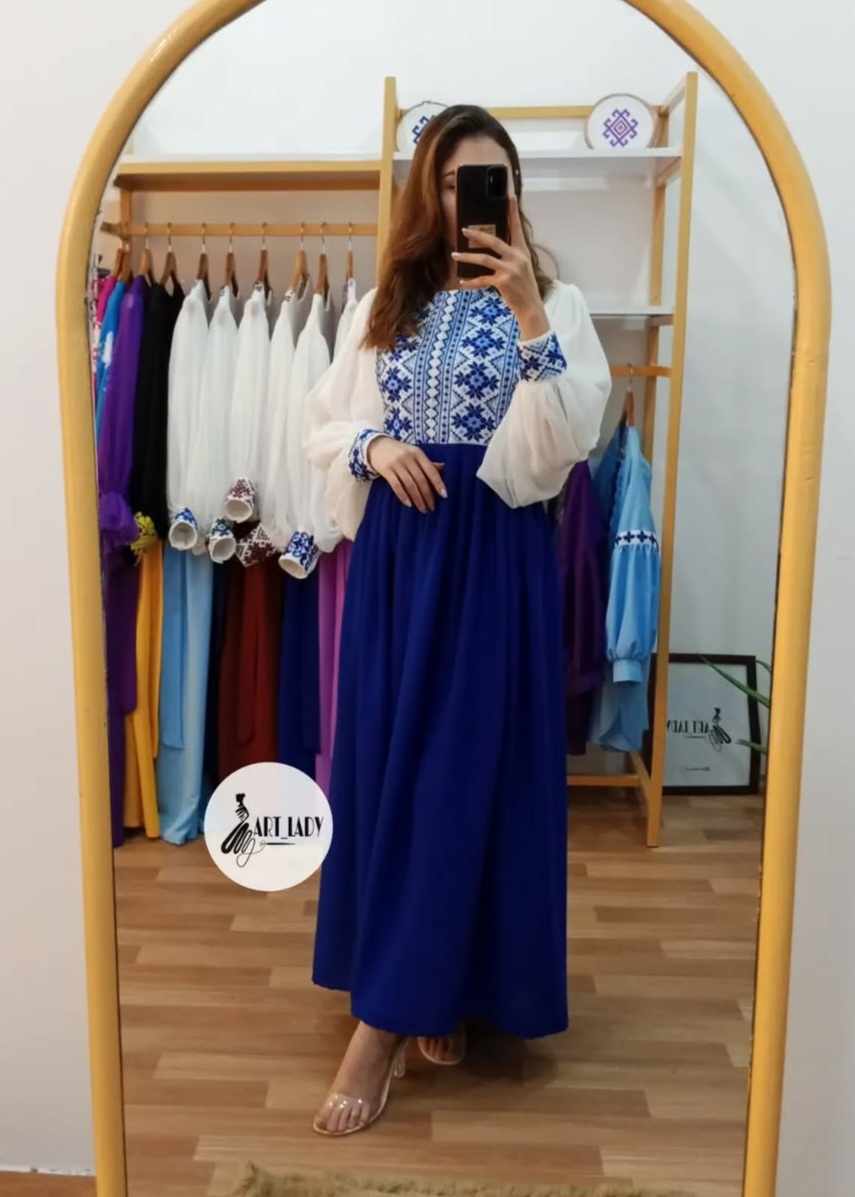 Blue chery jorjet one piece