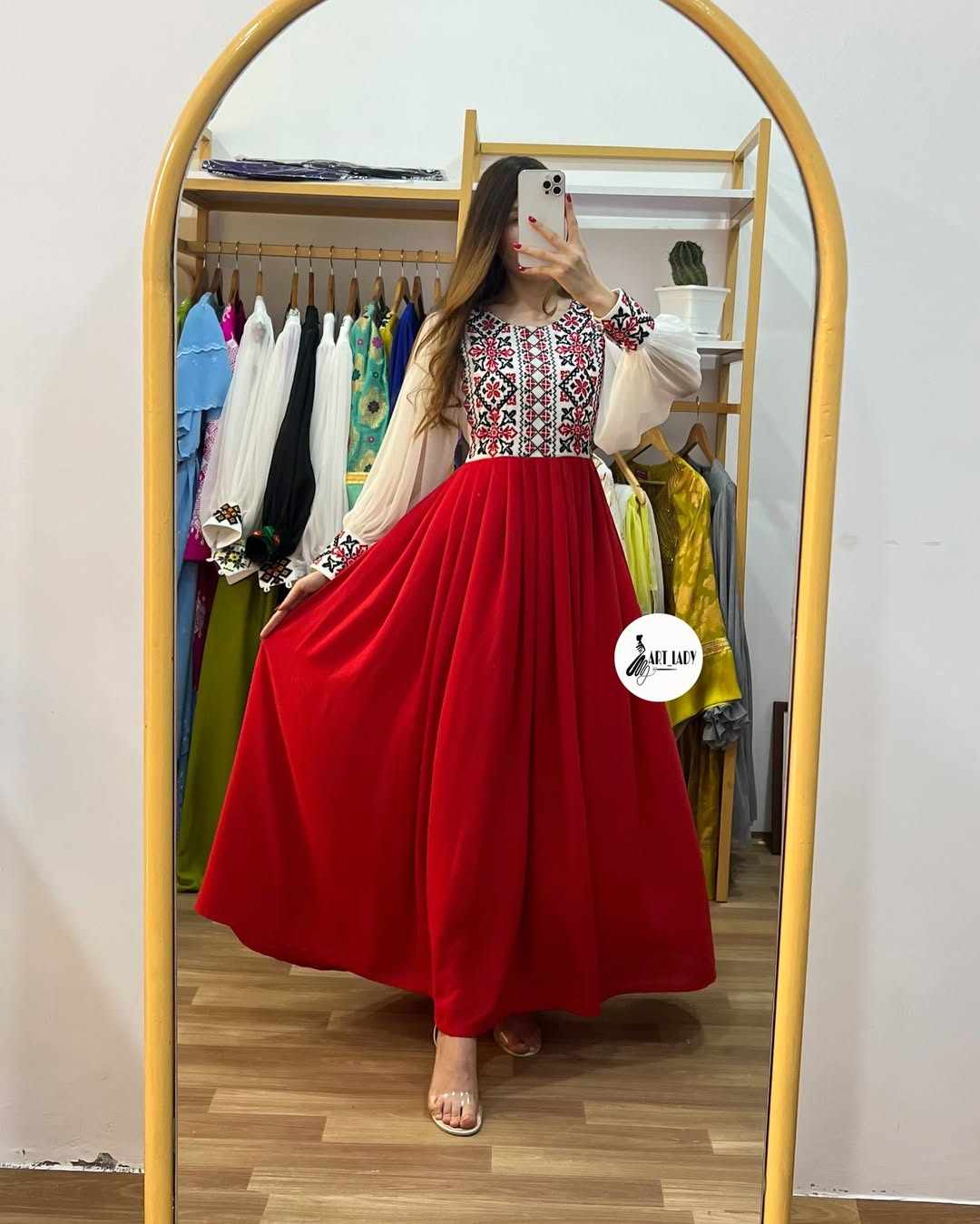 Red chery jorjet one piece